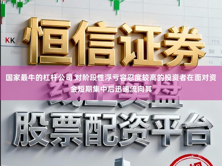 国家最牛的杠杆公司 对阶段性浮亏容忍度较高的投资者在面对资金短期集中后迅速流向其